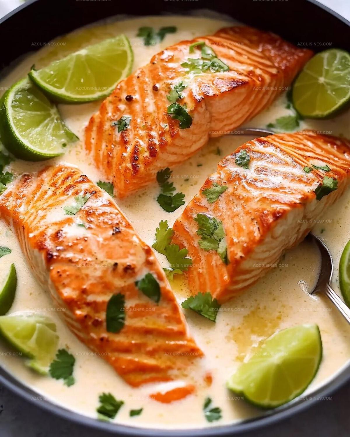 Poached Salmon in Coconut Lime Sauce Recipe