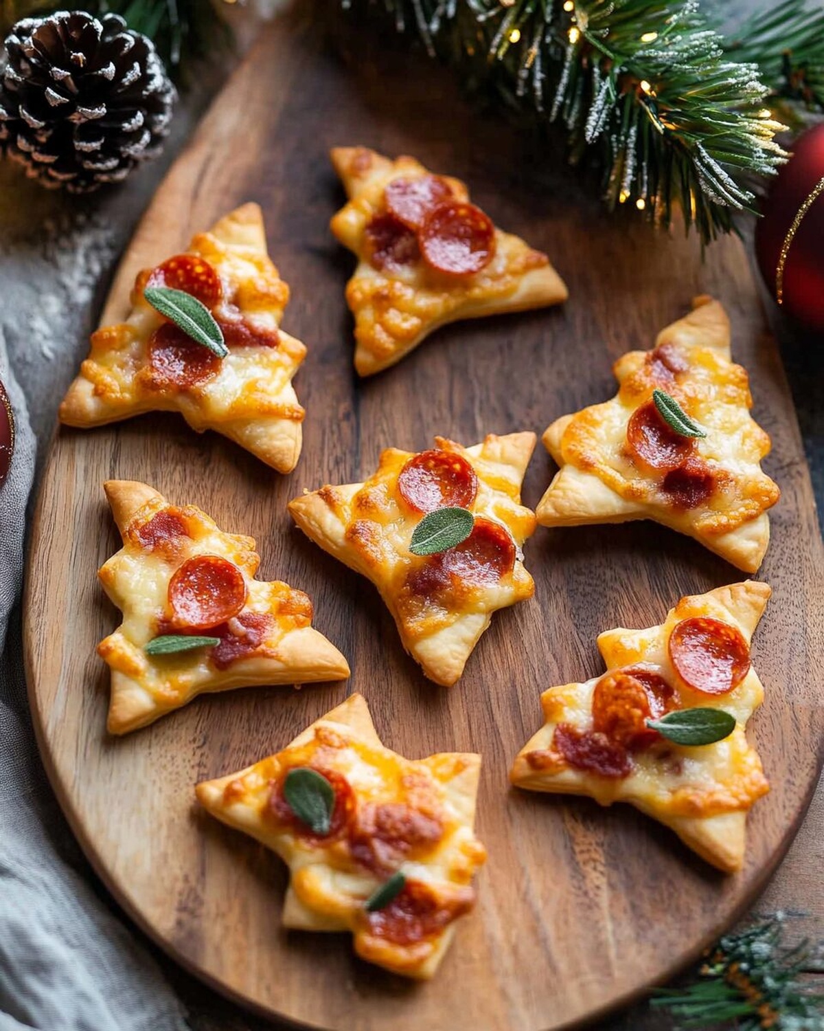 Puff Pastry Christmas Tree Pizza Bites Recipe