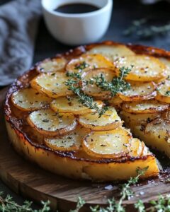 Golden Potato Torte with Balsamic & Thyme Infusion Recipe