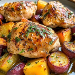 Honey Mustard Glazed Chicken with Veggies Recipe
