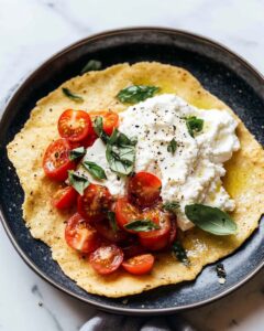 Socca with Whipped Feta and Tomato Salad Recipe