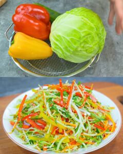 Spicy Cabbage Salad with Crunchy Vegetables Recipe