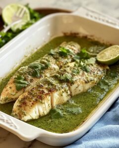 Baked Tilapia with Coconut-Cilantro Sauce Recipe