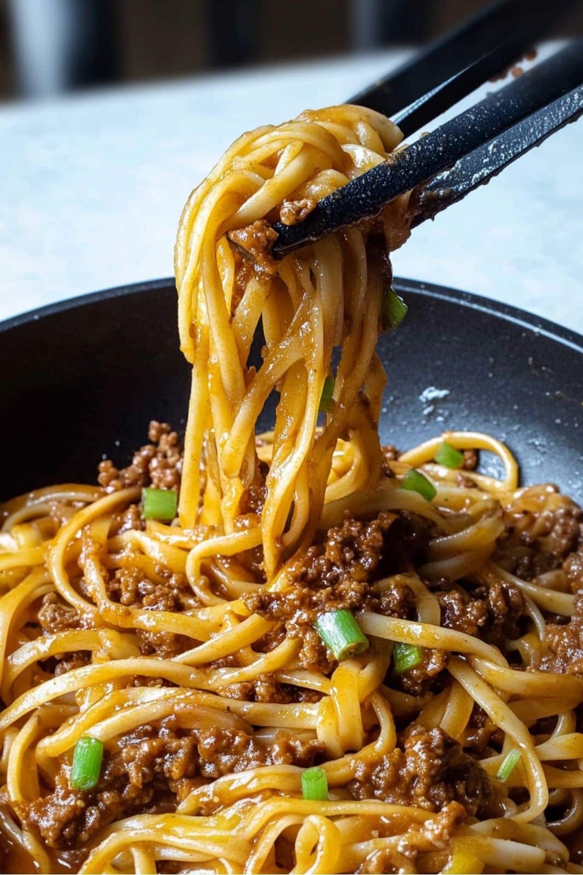 Mongolian Ground Beef Noodles Recipe