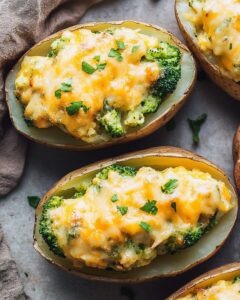 Broccoli and Cheddar Twice-Baked Potatoes Recipe
