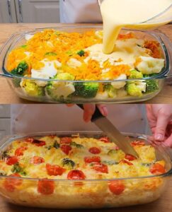 Broccoli Cauliflower Cheesy Bake Recipe