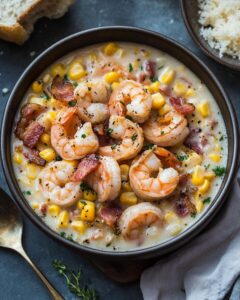 Shrimp Corn Chowder with Bacon Recipe