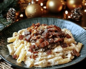 Loaded Bacon Cheeseburger Alfredo Pasta Recipe
