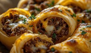 Cheesy Beefy Roll-Ups Recipe