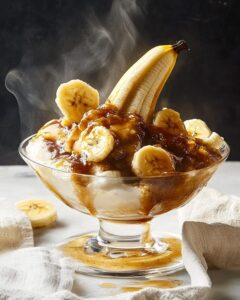 Caramelized Bananas with Rum Sauce and Vanilla Ice Cream Recipe