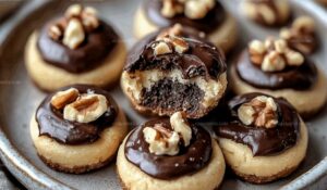 Cheesecake-Filled Chocolate Walnut Thumbprint Cookies Recipe