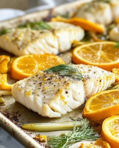 Sheet Pan Halibut with Orange and Fennel Recipe