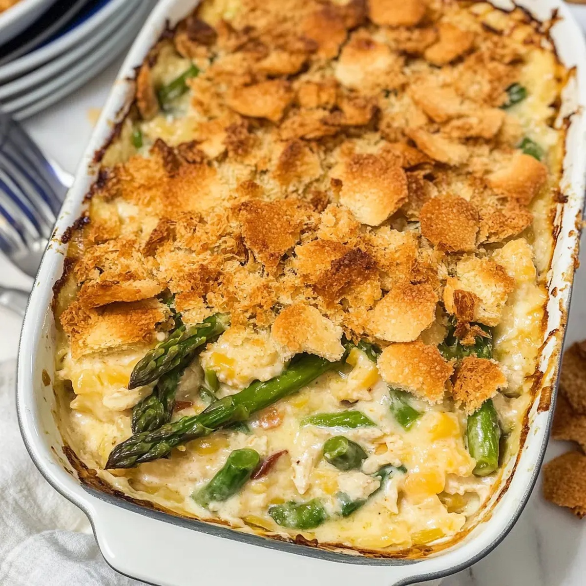 Asparagus Casserole with Ritz Topping Recipe