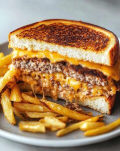 Juicy Beef Patty Melt with Gooey Cheese Recipe