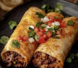 Molten Beef And Cheese Chimichangas Recipe