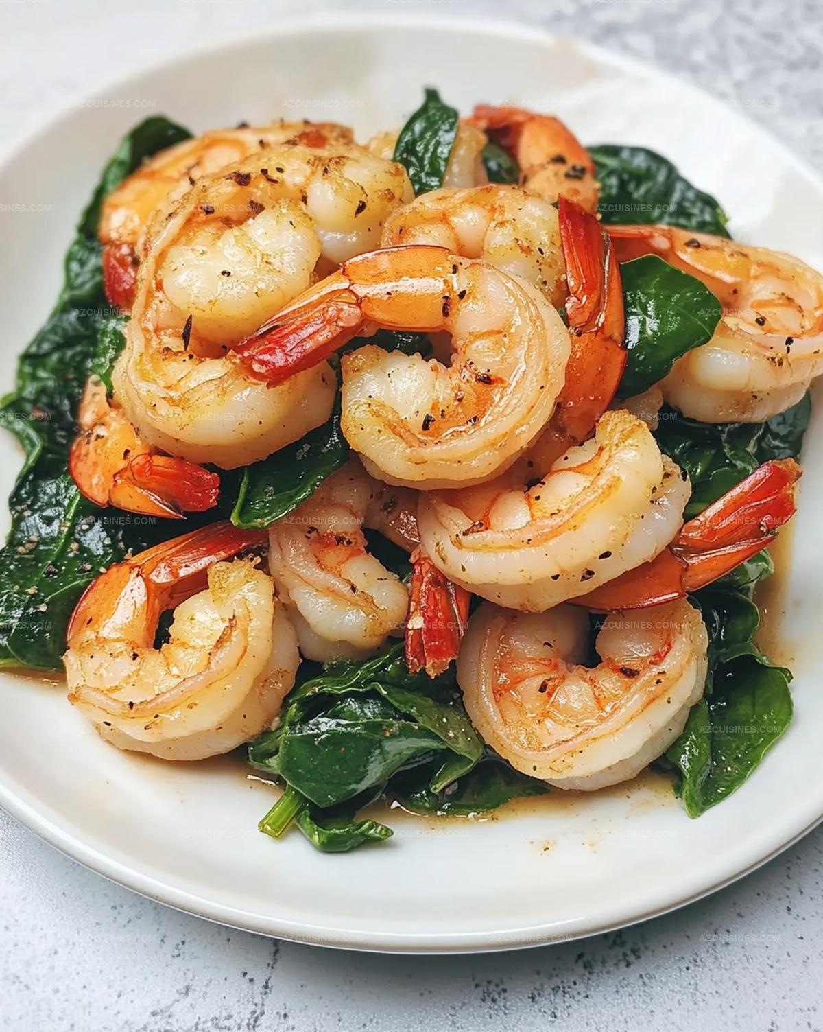 Sauteed Shrimp with Spinach Recipe