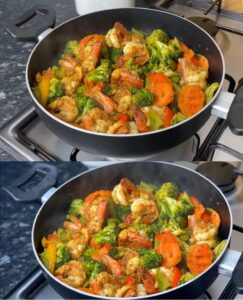 Rainbow Shrimp Medley with Garden Vegetables Recipe