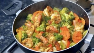 Rainbow Shrimp Medley with Garden Vegetables Recipe