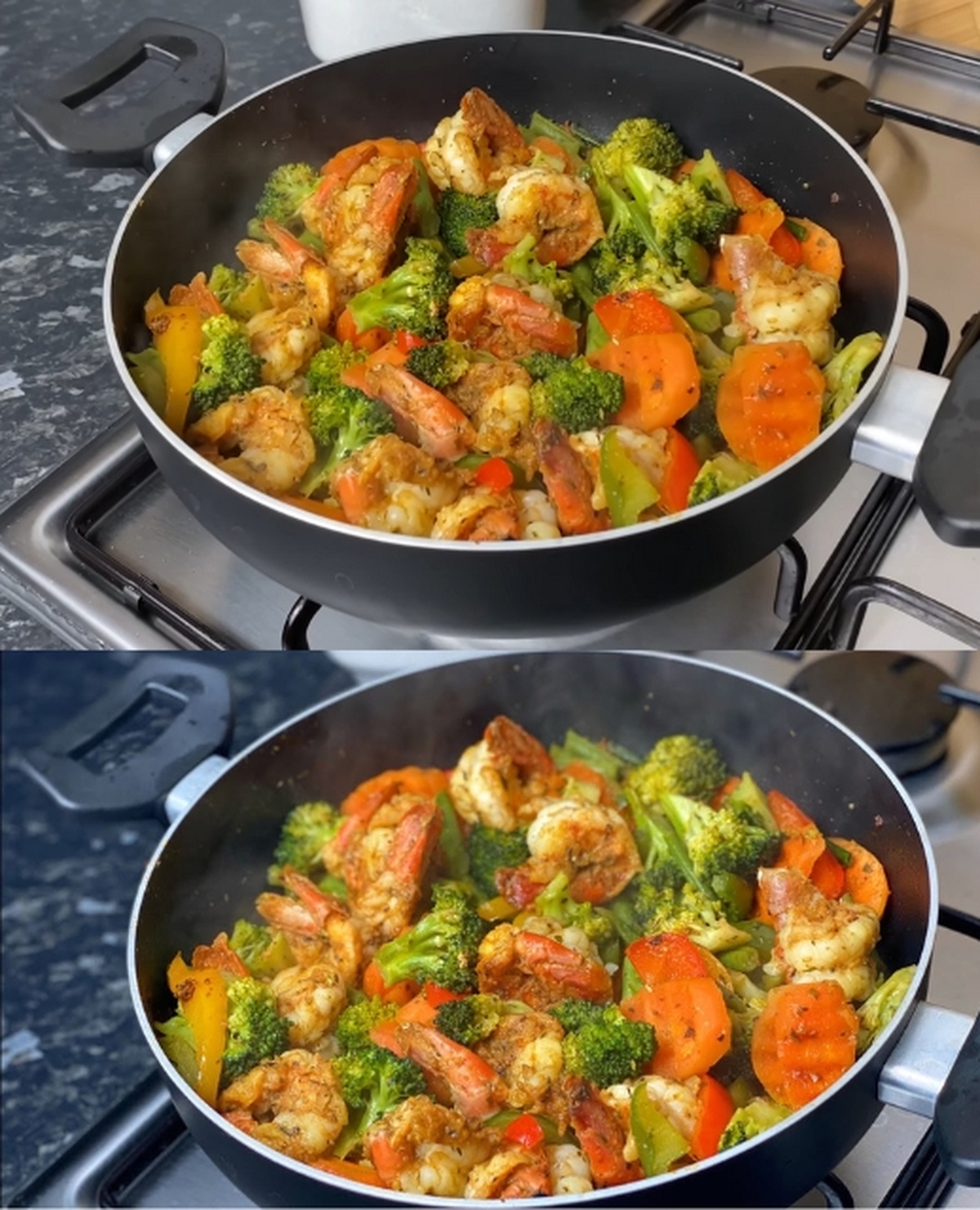 Rainbow Shrimp Medley with Garden Vegetables Recipe