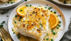 Baked Cod with Orange Beurre Blanc Recipe