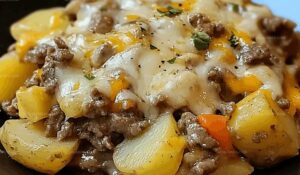 Crockpot Cheesesteak Potato Casserole Recipe