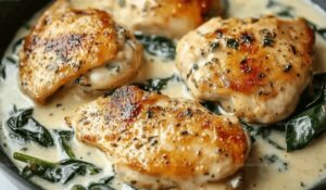 Creamy Garlic Chicken with Spinach Recipe