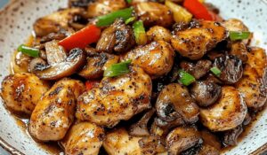 Peppery Black Pepper Chicken with Mushrooms Recipe