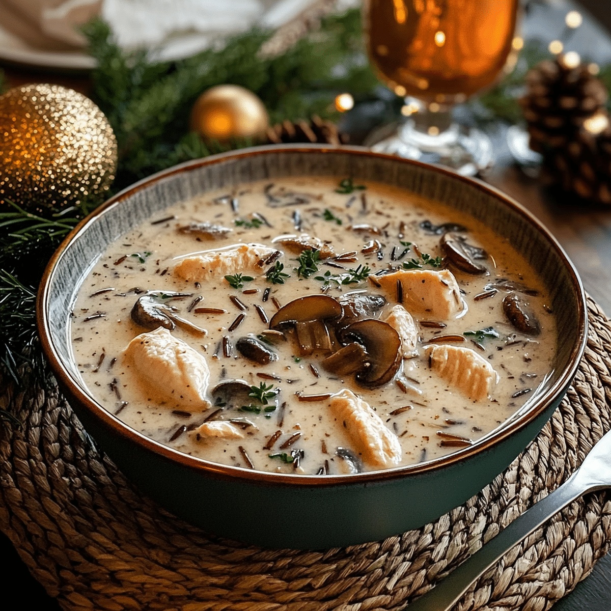 Creamy Mushroom Chicken And Wild Rice Soup Recipe