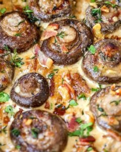Creamy Bacon Mushrooms Recipe