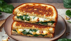 Leafy Feta Grilled Cheese Sandwich with Spinach Recipe