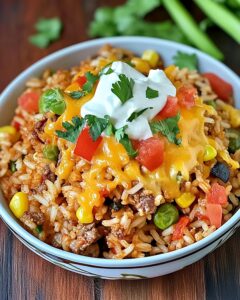 Cheesy Pork Taco Rice Recipe