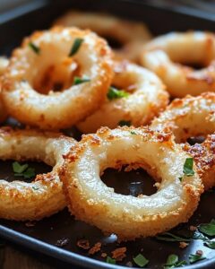 Crispy Baked Mozzarella-Stuffed Onion Rings Recipe