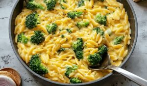 One-Pot Broccoli Cheese Orzo Recipe