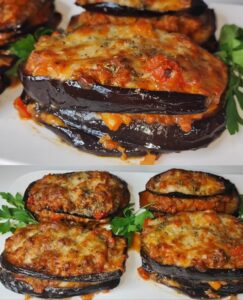 Baked Eggplant with Savory Meat Filling Recipe