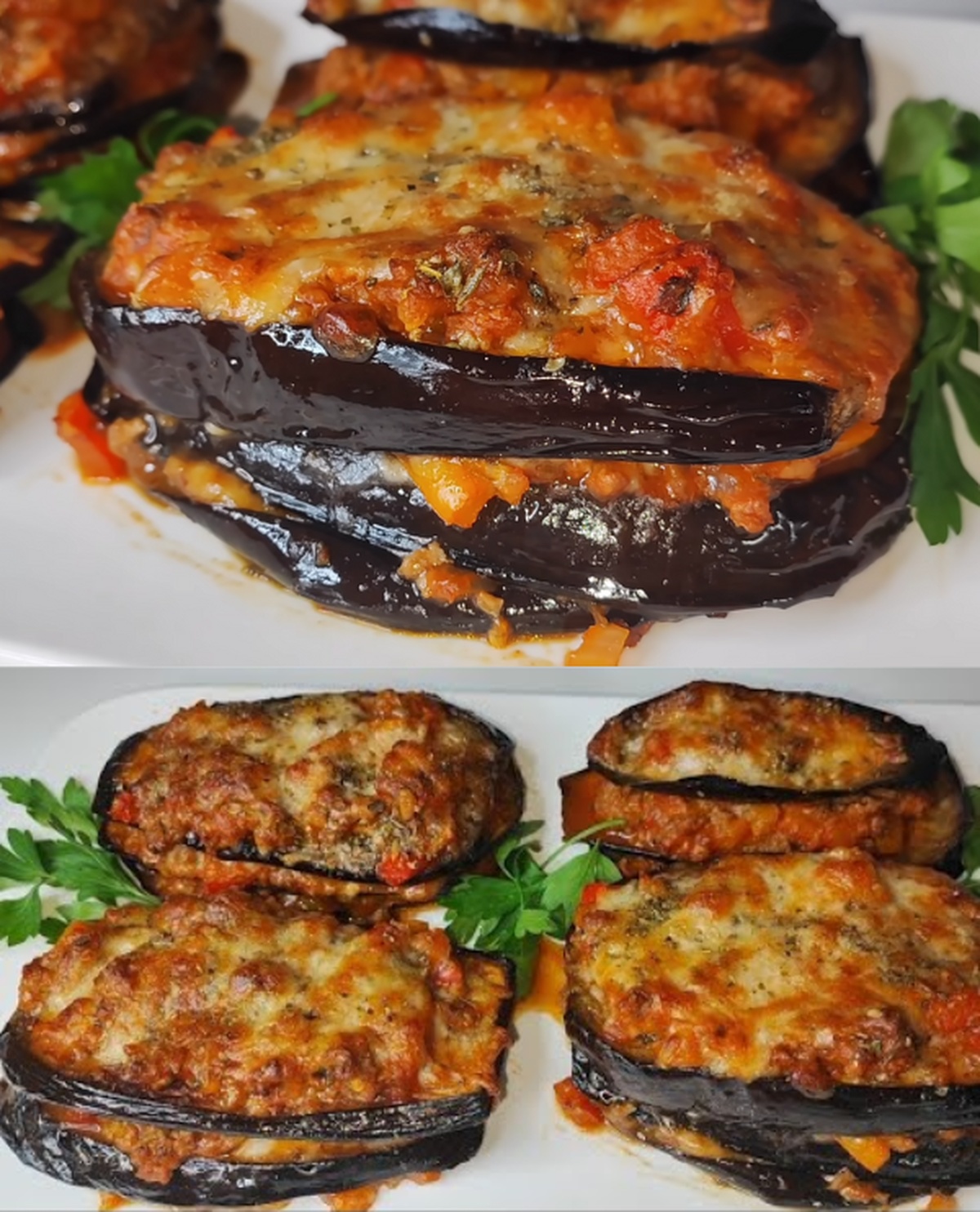 Baked Eggplant with Savory Meat Filling Recipe