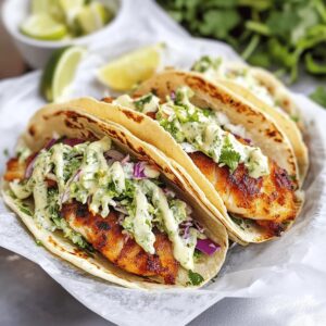 Crispy Fish Tacos with Cilantro Lime Slaw Recipe