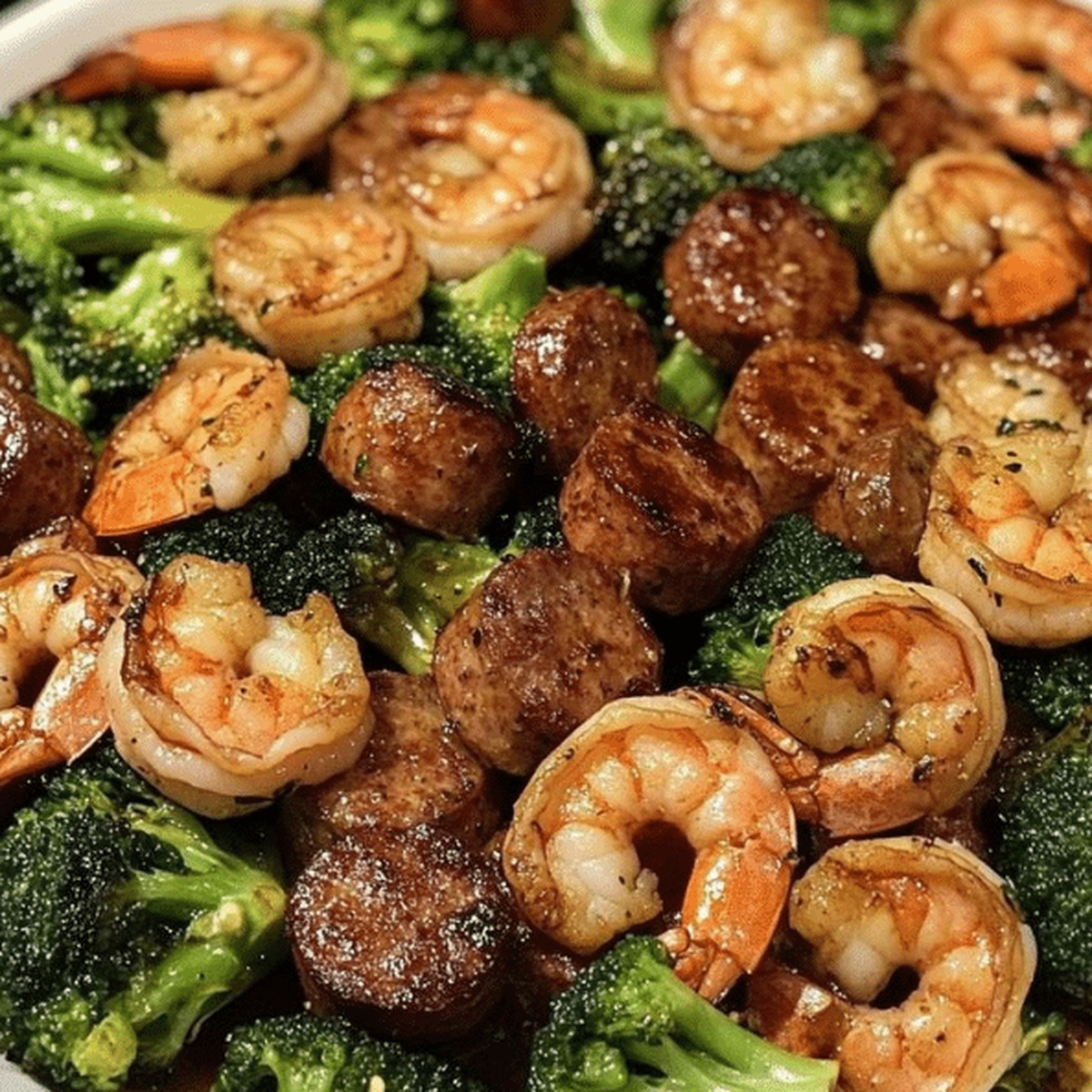 Honey Garlic Shrimp, Sausage & Broccoli Recipe