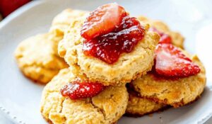 Coconut Oil Biscuits with Strawberry Preserves Recipe
