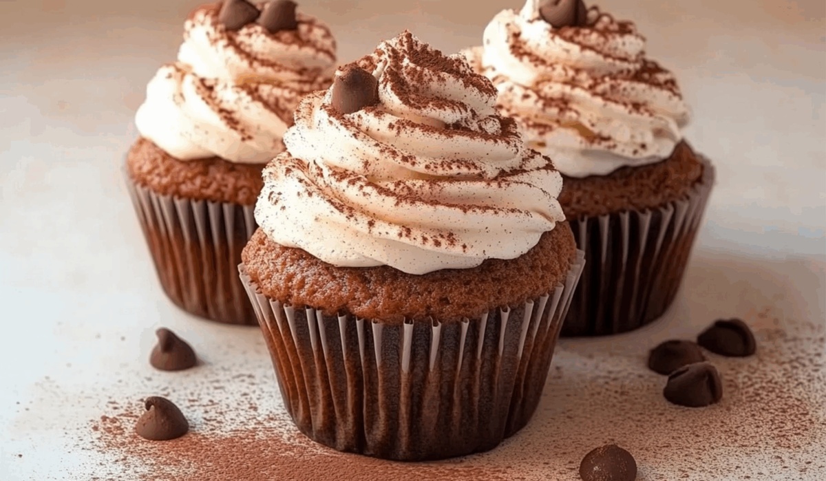 Chocolate Angel Food Cupcakes With Chocolate Cream Cheese Whipped Cream Recipe