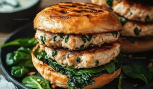 Spinach Chicken Burgers Recipe