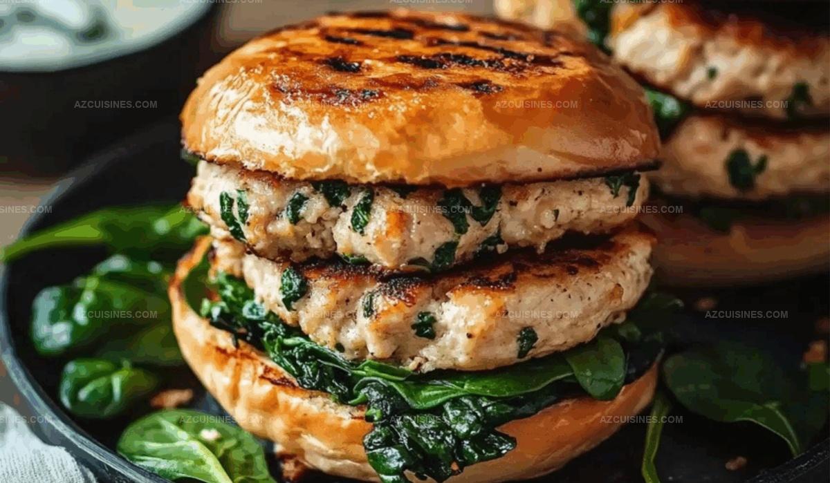 Spinach Chicken Burgers Recipe