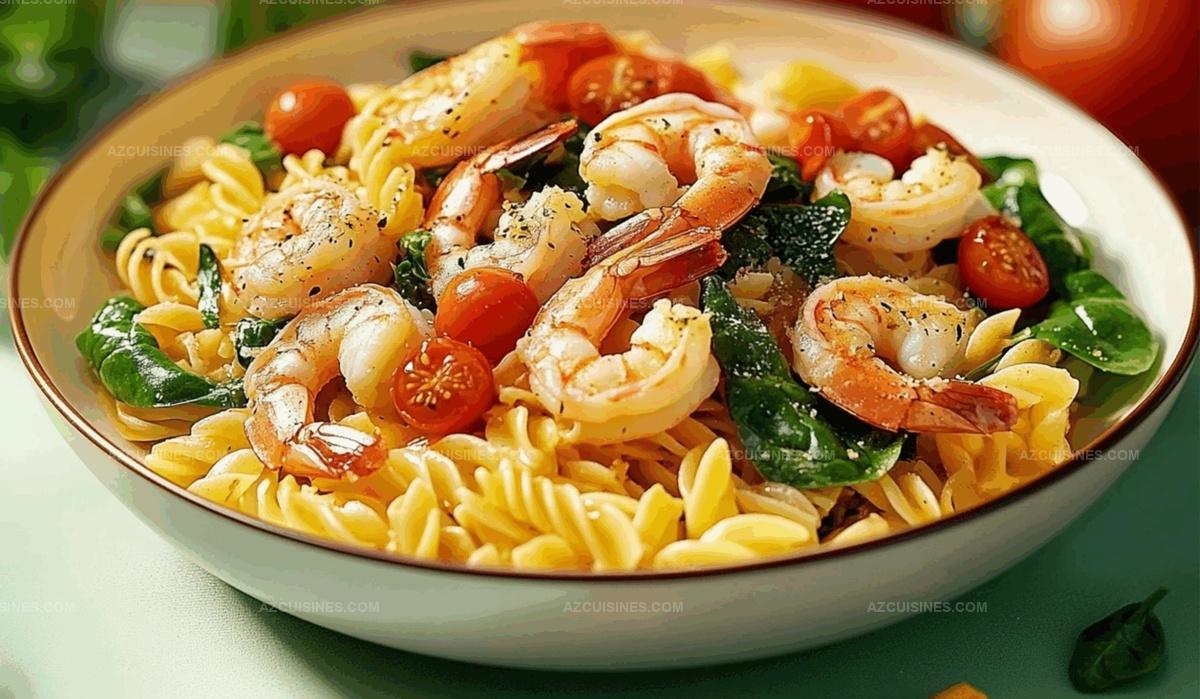 Tomato Spinach Shrimp Pasta Recipe