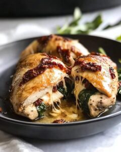 Sun-Dried Tomato, Spinach, and Cheese Stuffed Chicken Breast Recipe