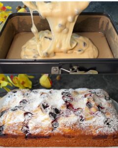 Cherry Yogurt Cake with Dried and Fresh Cherries Recipe