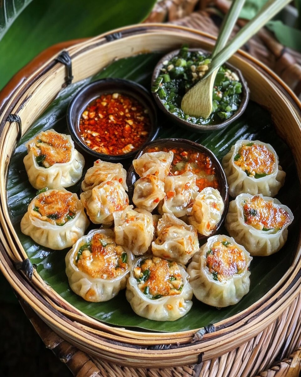 Thai Steamed Dumplings with a Savory Pork and Shrimp Filling Recipe