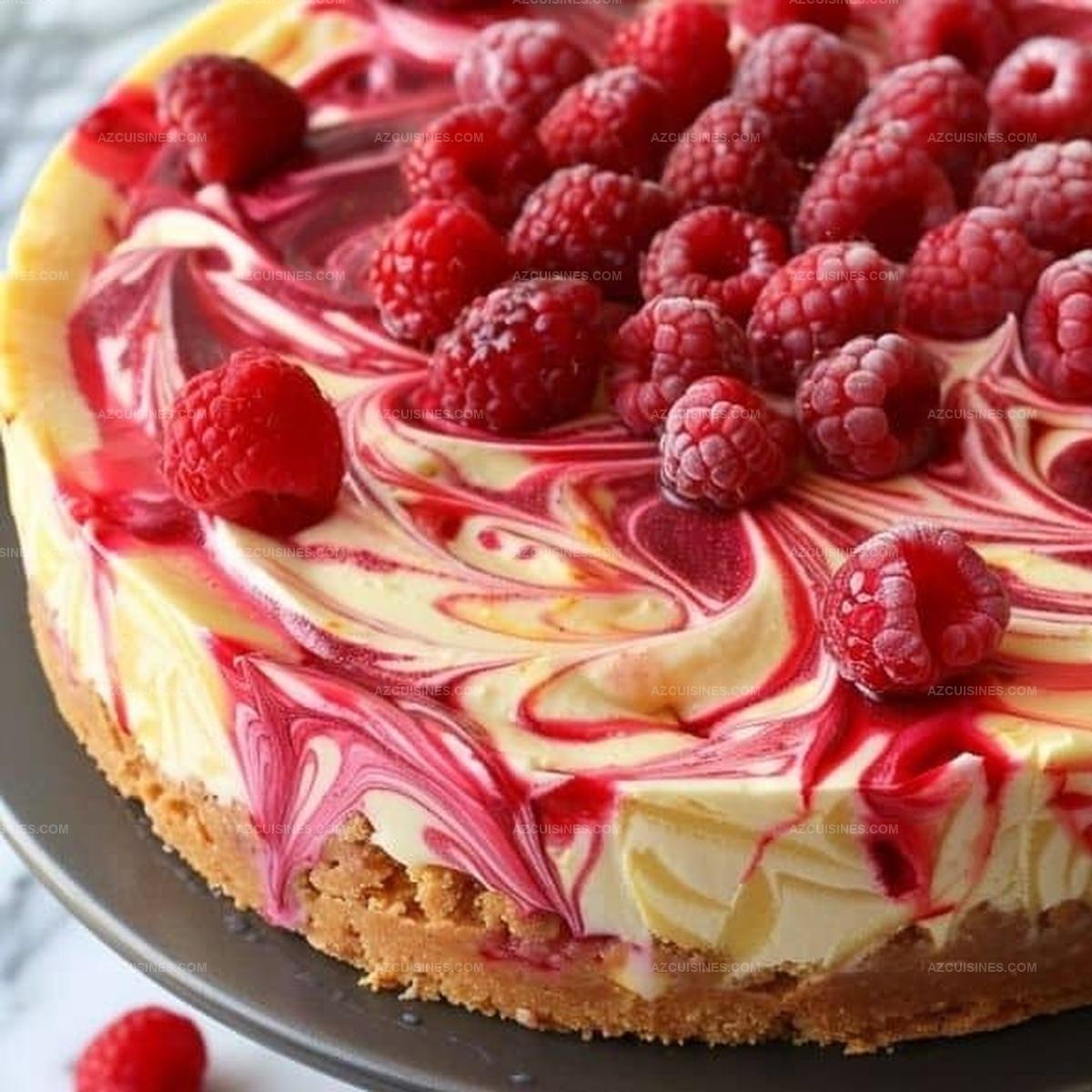 Luscious Lemon Raspberry Swirl Cheesecake Recipe
