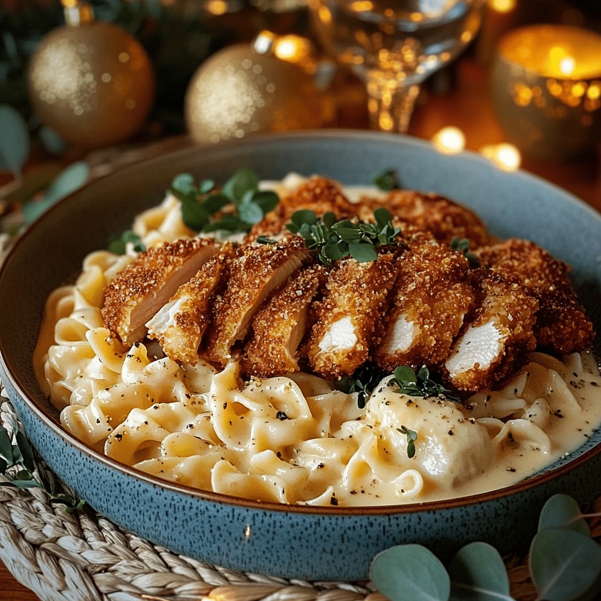 Crispy Chicken With Creamy Pasta Recipe