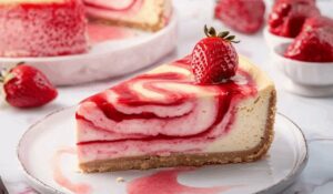 Creamy Strawberry Swirl Cheesecake Recipe