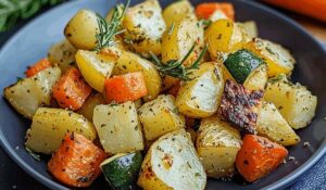 Garden-Herb Garlic Herb Roasted Potatoes, Carrots, And Zucchini Recipe