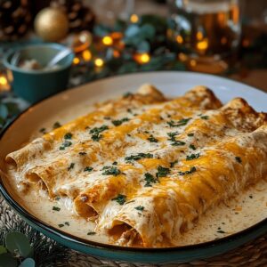 Cheesy Chicken Enchiladas With Creamy Sauce Recipe